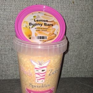 Pink Zebra Lemon Bunny Bars Sprinkles - Pink and Yellow